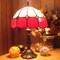 Red Pattern Genuine Stained Glass Table Lamp & Base - Perfect for a Living Room, Bedroom, Office, & More